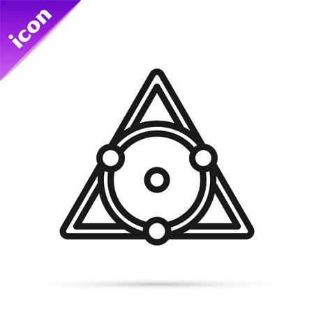 Black line Chalkboard with function mathematical icon isolated on white background. School Blackboard sign.  Vector Illustrationのイラスト素材