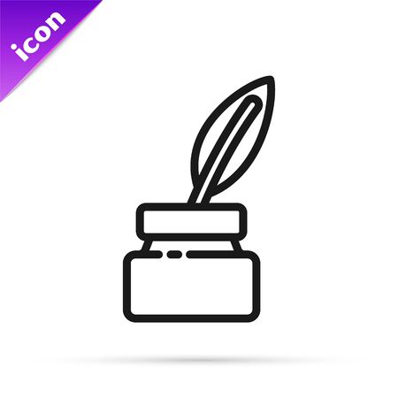 Black line Chalkboard icon isolated on white background. School Blackboard sign. Vector Illustrationのイラスト素材
