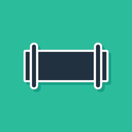Blue Industry metallic pipe icon isolated on green background.  Vector Illustrationのイラスト素材