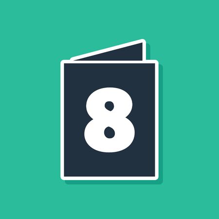 Blue Greeting card with 8 March icon isolated on green background. International Happy Women Day. Vector Illustrationのイラスト素材