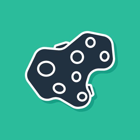 Blue Asteroid icon isolated on green background. Vector Illustrationのイラスト素材