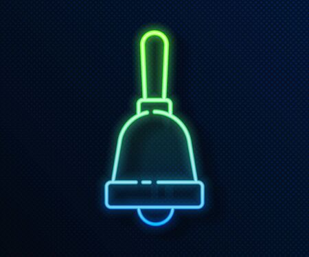 Glowing neon line Test or exam sheet icon isolated on blue background. Test paper, exam or survey concept.  Vector Illustrationのイラスト素材