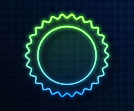 Glowing neon line Sun icon isolated on blue background. Summer symbol. Good sunny day. Vector Illustrationのイラスト素材