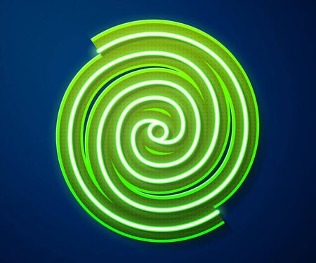 Glowing neon line Black hole icon isolated on blue background. Space hole. Collapsar. Vector Illustrationのイラスト素材