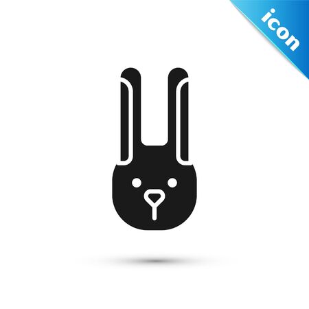 Grey Rabbit with ears icon isolated on white background. Magic trick. Mystery entertainment concept. Vector Illustrationのイラスト素材
