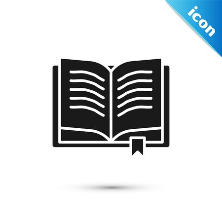 Grey Ancient magic book with alchemy recipes and mystic spells and enchantments icon isolated on white background. Vector Illustrationのイラスト素材