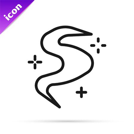 Black line Magic fog or smoke icon isolated on white background. Vector Illustrationのイラスト素材