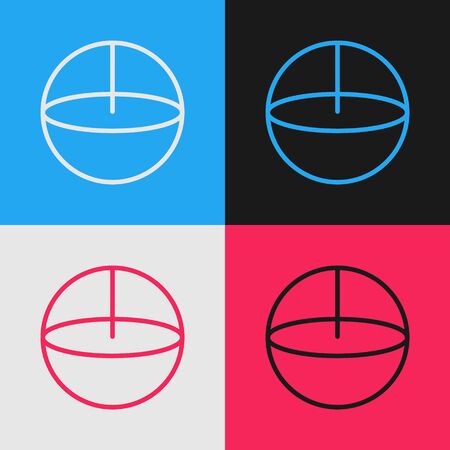 Pop art line Calculator icon isolated on color background. Accounting symbol. Business calculations mathematics education and finance. Vector Illustrationのイラスト素材