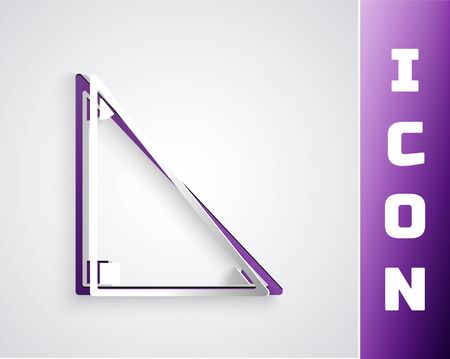 Paper cut Triangle math icon isolated on grey background. Paper art style. Vector Illustrationのイラスト素材
