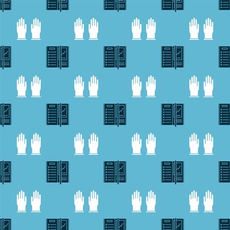 Set Notebook and Rubber gloves on seamless pattern. Vectorのイラスト素材