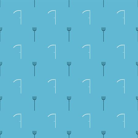 Set Garden pitchfork and Scythe on seamless pattern. Vectorのイラスト素材