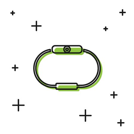 Black Smartwatch icon isolated on white background.  Vector Illustrationのイラスト素材