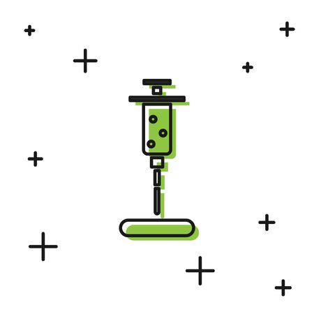 Black Syringe icon isolated on white background. Syringe for vaccine, vaccination, injection, flu shot. Medical equipment.  Vector Illustrationのイラスト素材