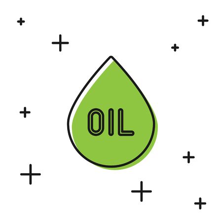 Black Oil drop icon isolated on white background.  Vector Illustrationのイラスト素材