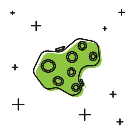Black Asteroid icon isolated on white background. Vector Illustrationのイラスト素材