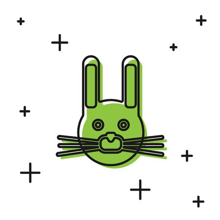 Black Easter rabbit icon isolated on white background. Easter Bunny. Vector Illustrationのイラスト素材