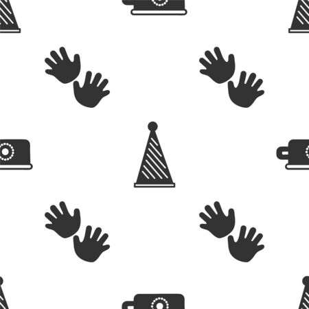 Set Baby potty, Party hat and Baby hands print on seamless pattern. Vectorのイラスト素材
