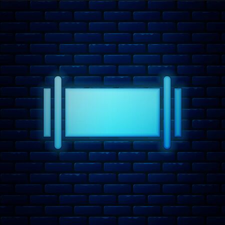 Glowing neon Industry metallic pipe icon isolated on brick wall background. Vector Illustrationのイラスト素材
