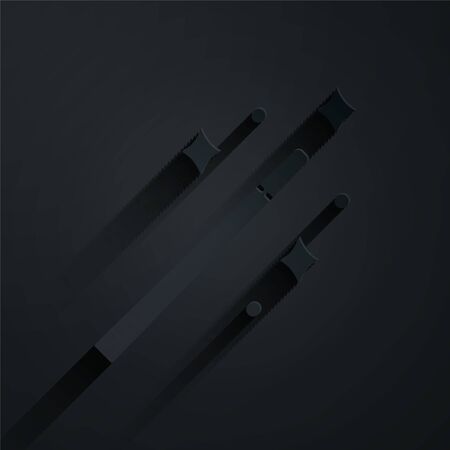 Paper cut Magic wand icon isolated on black background. Star shape magic accessory. Magical power. Paper art style. Vector Illustrationのイラスト素材