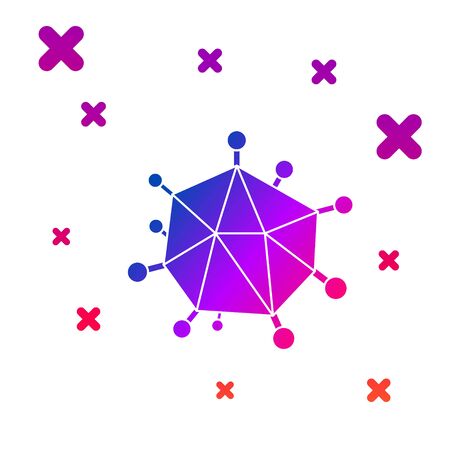 Color Virus icon isolated on white background. Corona virus 2019-nCoV. Bacteria and germs, cell cancer, microbe, fungi. Gradient random dynamic shapes. Vector Illustrationのイラスト素材