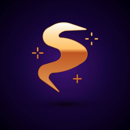 Gold Magic fog or smoke icon isolated on black background. Vectorのイラスト素材