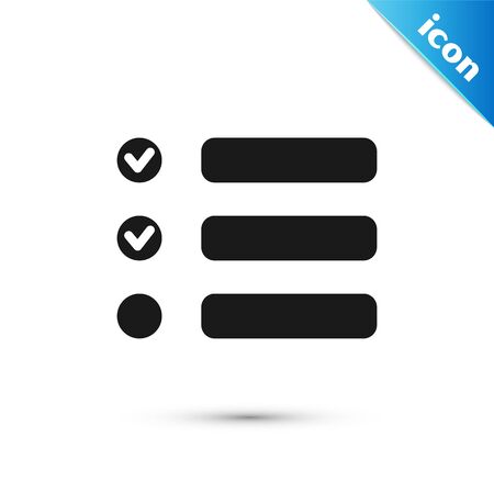 Grey Task list icon isolated on white background. Control list symbol. Survey poll or questionnaire feedback form. Vector. Illustrationのイラスト素材