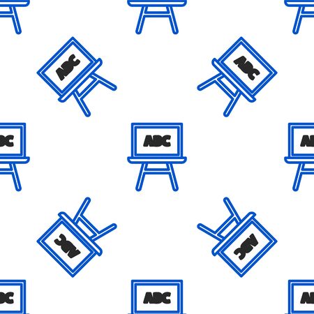 Line Chalkboard icon isolated seamless pattern on white background. School Blackboard sign. Colorful outline concept. Vector.のイラスト素材