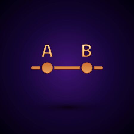 Gold Graph, schedule, chart, diagram, infographic, pie graph icon isolated on black background. Vector Illustration.のイラスト素材