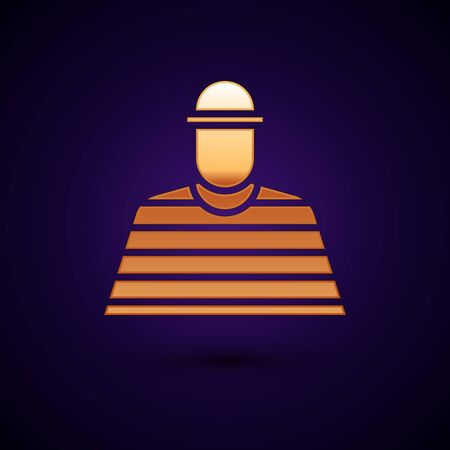 Gold Prisoner icon isolated on black background. Vector Illustration.のイラスト素材