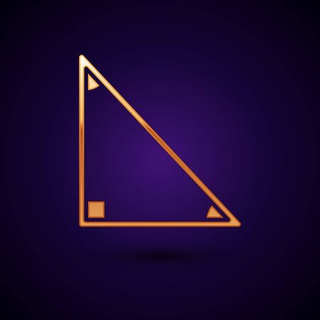 Gold Triangle math icon isolated on black background. Vector Illustration.のイラスト素材