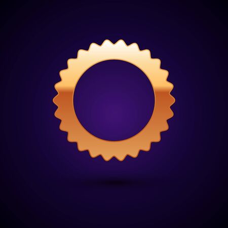 Gold Sun icon isolated on black background. Summer symbol. Good sunny day. Vector Illustrationのイラスト素材