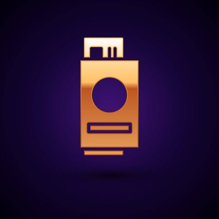 Gold Passport with ticket icon isolated on black background. Identification Document. Concept travel and tourism. Vector Illustration.のイラスト素材