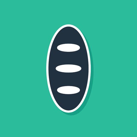 Blue Bread loaf icon isolated on green background. Vector.のイラスト素材