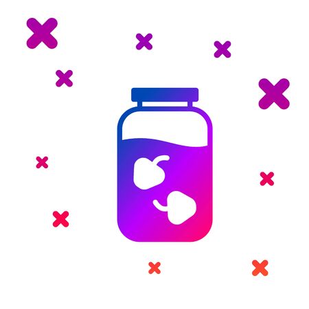 Color Strawberry jam jar icon isolated on white background. Gradient random dynamic shapes. Vectorのイラスト素材