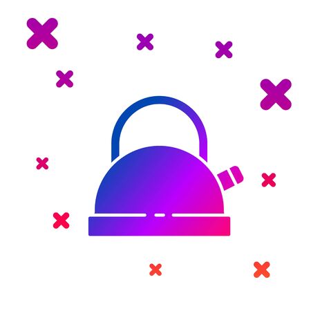 Color Kettle with handle icon isolated on white background. Teapot icon. Gradient random dynamic shapes. Vectorのイラスト素材