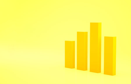 Yellow Music equalizer icon isolated on yellow background. Sound wave. Audio digital equalizer...