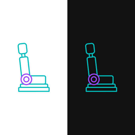 Line Car seat icon isolated on white and black background. Car armchair. Colorful outline concept. Vector.のイラスト素材
