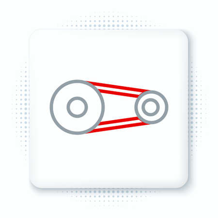 Line Timing belt kit icon isolated on white background. Colorful outline concept. Vector.のイラスト素材