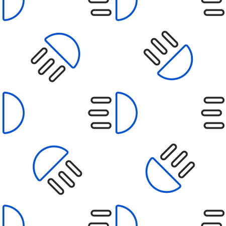 Line High beam icon isolated seamless pattern on white background. Car headlight. Colorful outline concept. Vector.のイラスト素材