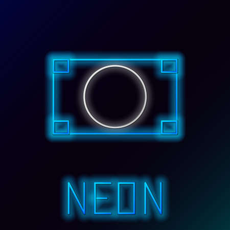 Glowing neon line Stacks paper money cash icon isolated on black background. Money banknotes stacks. Bill currency. Colorful outline concept. Vector.のイラスト素材
