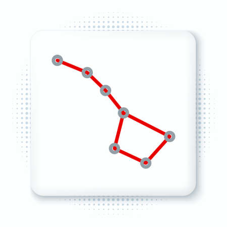 Line Great Bear constellation icon isolated on white background. Colorful outline concept. Vector.のイラスト素材