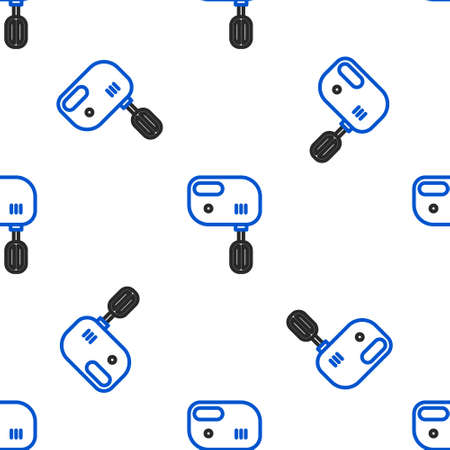 Line Electric mixer icon isolated seamless pattern on white background. Kitchen blender. Colorful outline concept. Vector.のイラスト素材