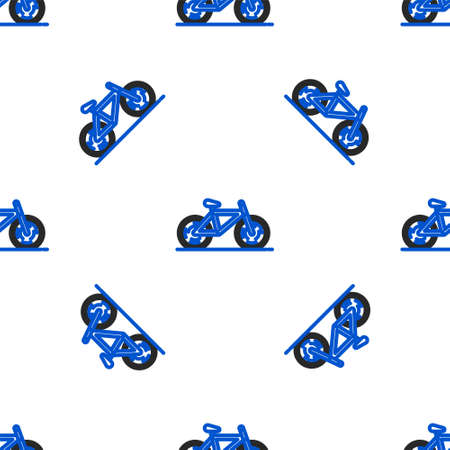 Line Bicycle icon isolated seamless pattern on white background. Bike race. Extreme sport. Sport equipment. Colorful outline concept. Vector.のイラスト素材