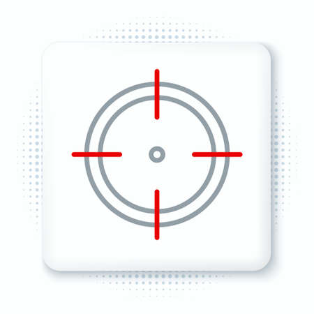 Line Target sport for shooting competition icon isolated on white background. Clean target with numbers for shooting range or shooting. Colorful outline concept. Vectorのイラスト素材