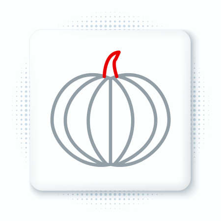 Line Pumpkin icon isolated on white background. Happy Halloween party. Colorful outline concept. Vectorのイラスト素材