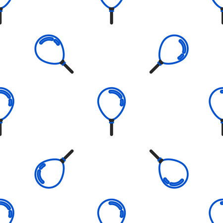 Line Balloon with ribbon icon isolated seamless pattern on white background. Colorful outline concept. Vectorのイラスト素材