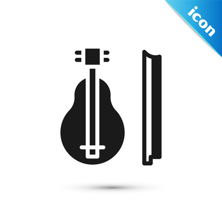 Grey Violin icon isolated on white background. Musical instrument. Vectorのイラスト素材