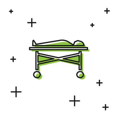 Black Dead body in the morgue icon isolated on white background. Vectorのイラスト素材