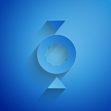 Paper cut Candy icon isolated on blue background. Paper art style. Vectorのイラスト素材
