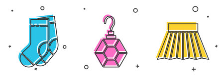 Set Socks, Earring and Skirt icon. Vectorのイラスト素材